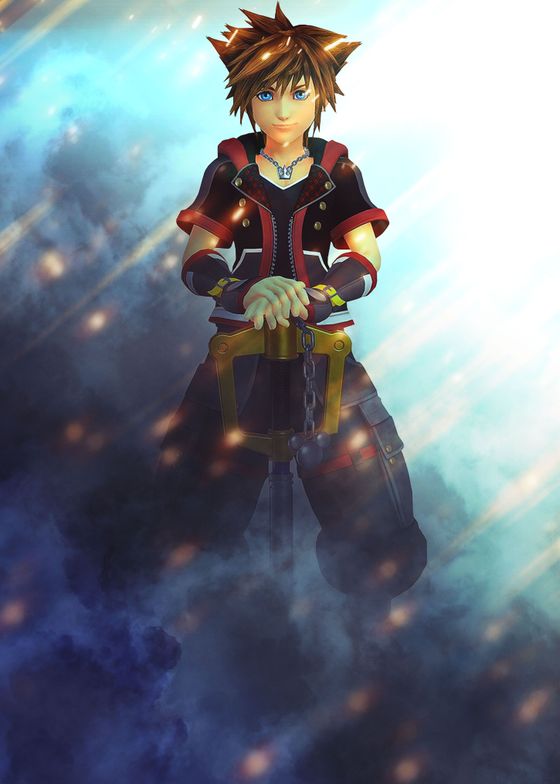 Kingdom Hearts key artwork of Sora with the Keyblade
