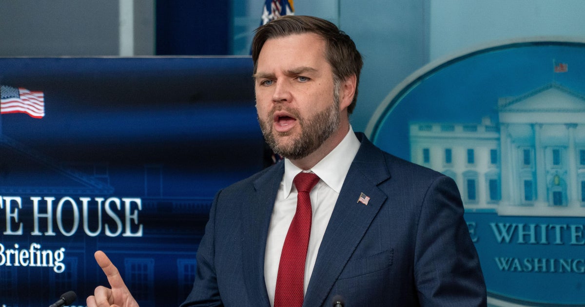 Vice President JD Vance speaking at a White House briefing