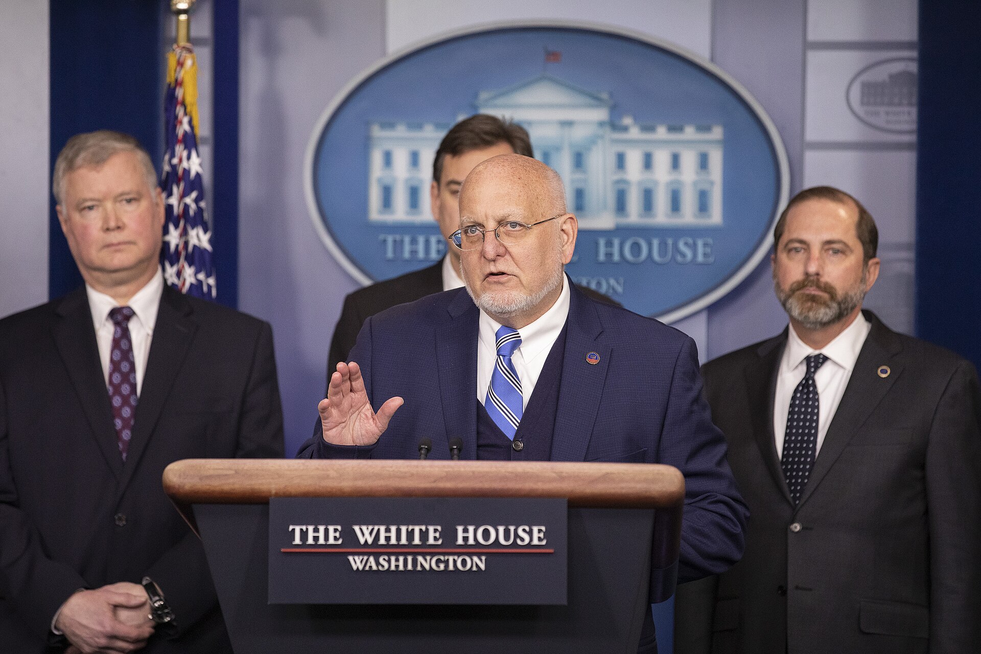 Reporters and cameras in the James S. Brady White House press briefing room