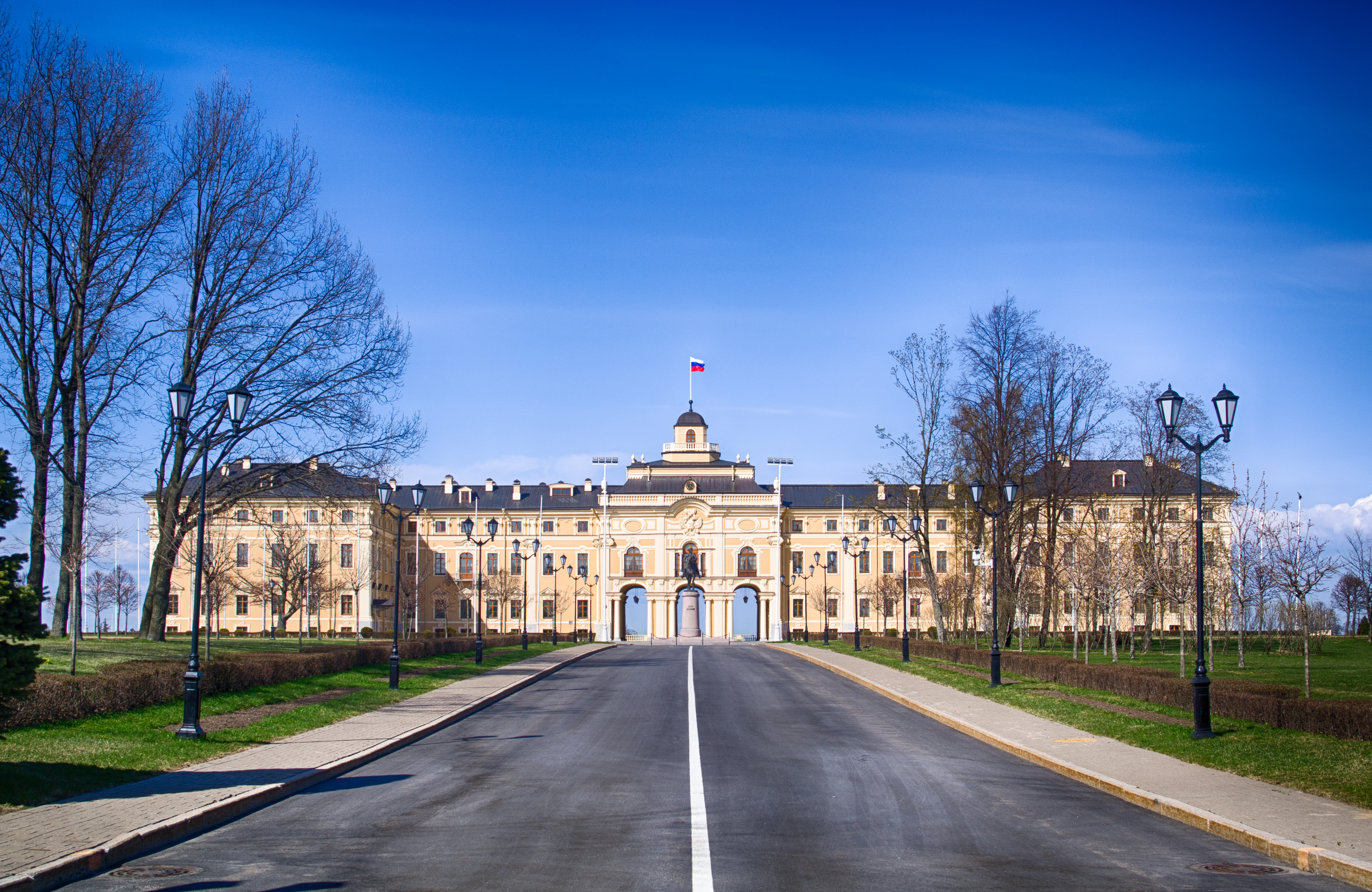 Constantine Palace in Strelna, St. Petersburg, in bright daylight, where President Vladimir Putin hosted U.S. Special Envoy Steve Witkoff on Wednesday