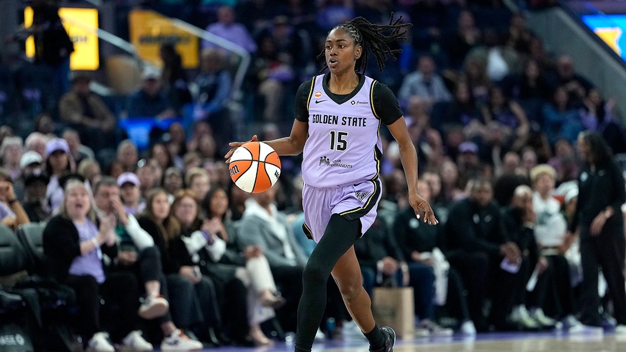 Golden State Valkyries guard Tiffany Hayes, who poured in a team-high 21 points in the Game 2 win over the Las Vegas Aces.
