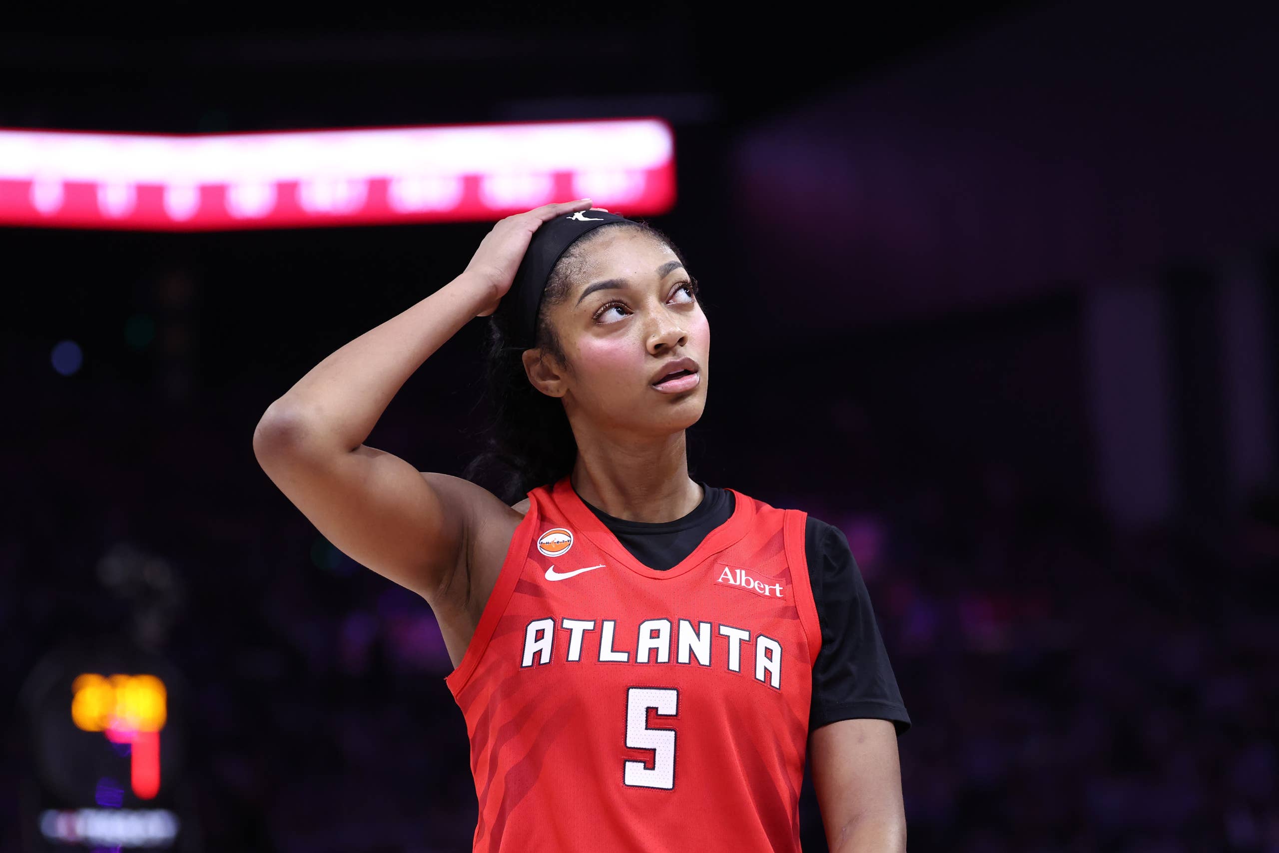 Angel Reese of the Atlanta Dream during the 2026 WNBA Finals against the Golden State Valkyries
