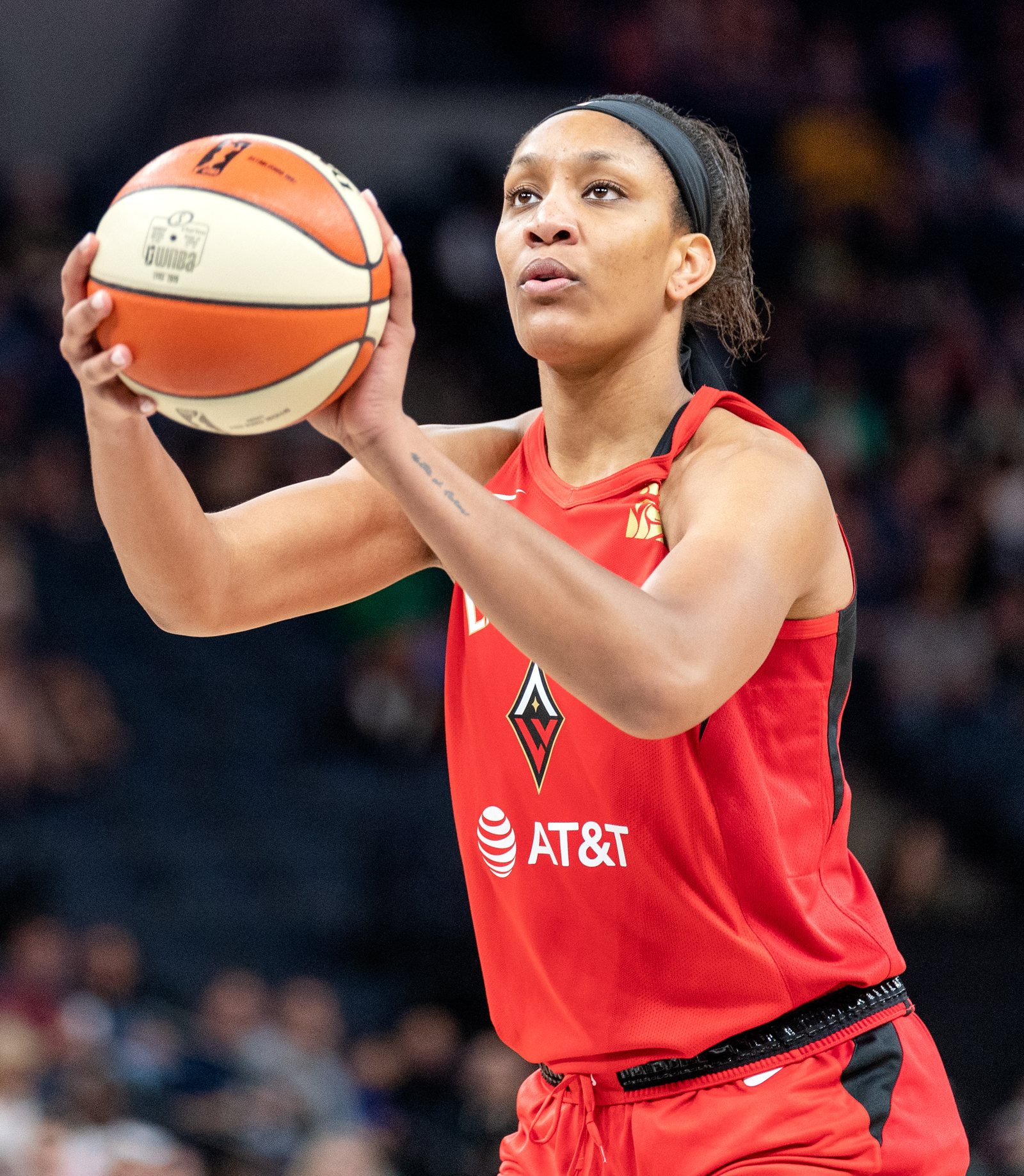 A'ja Wilson of the Las Vegas Aces at the free-throw line