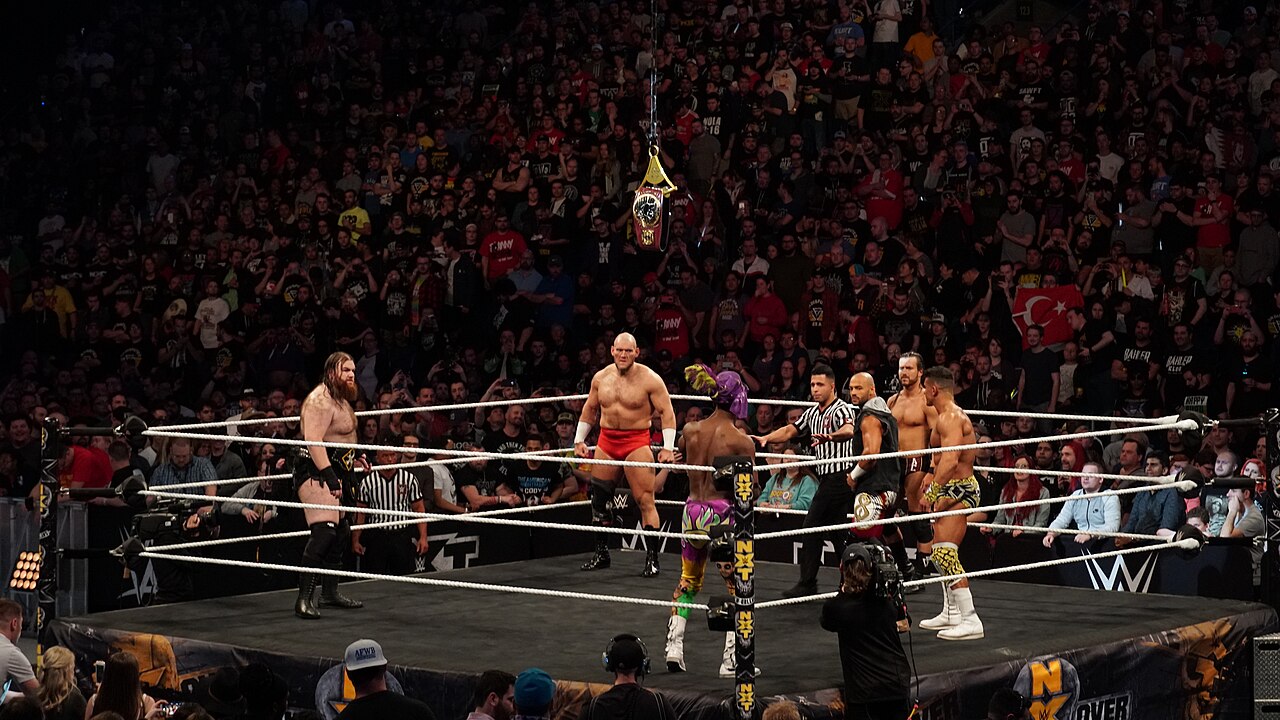 A wrestling ring under arena lights (file photo)