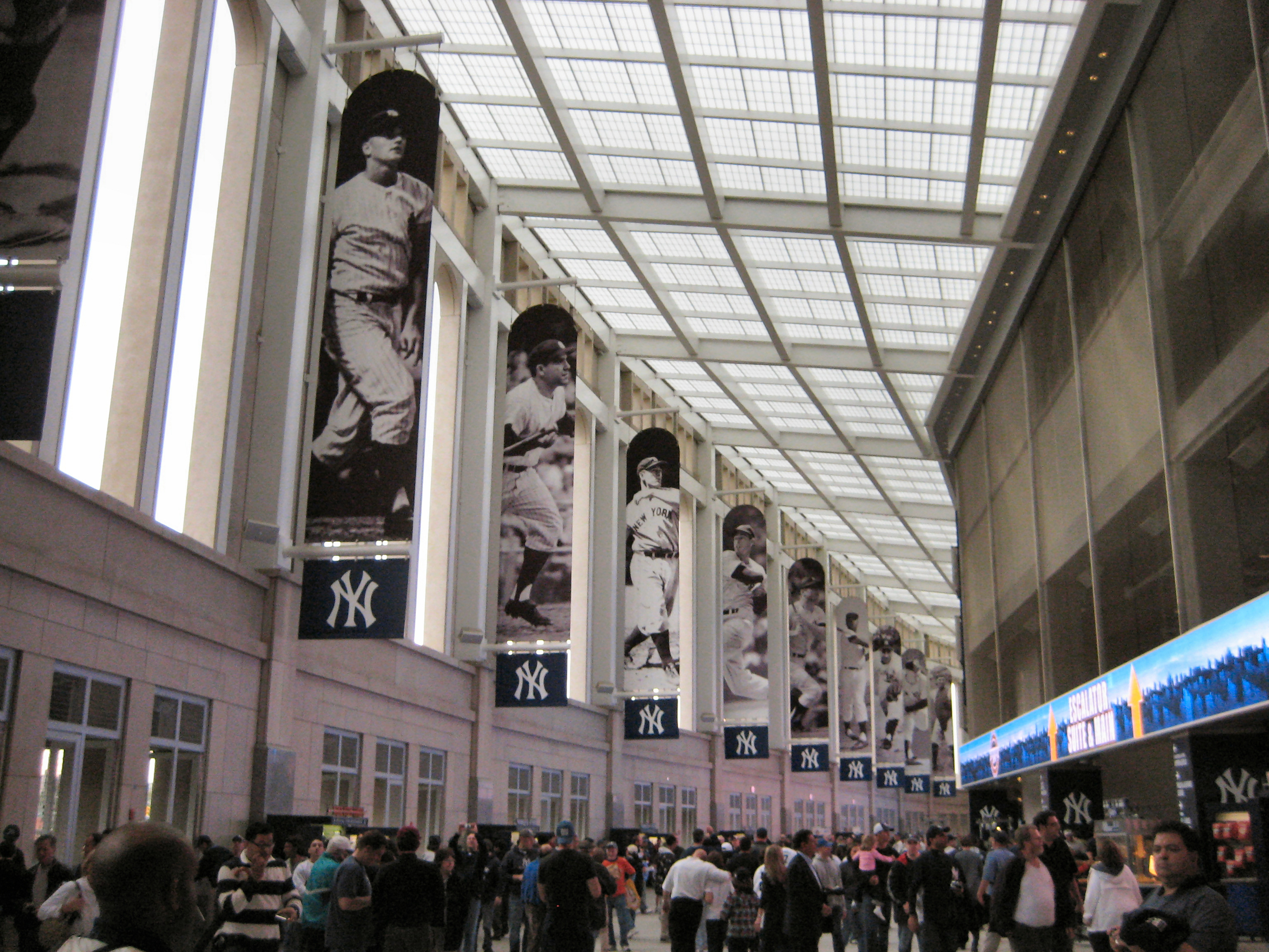 The Great Hall concourse inside Yankee Stadium in the Bronx, where the Yankees face elimination after dropping the first two games of the ALDS to the Tampa Bay Rays