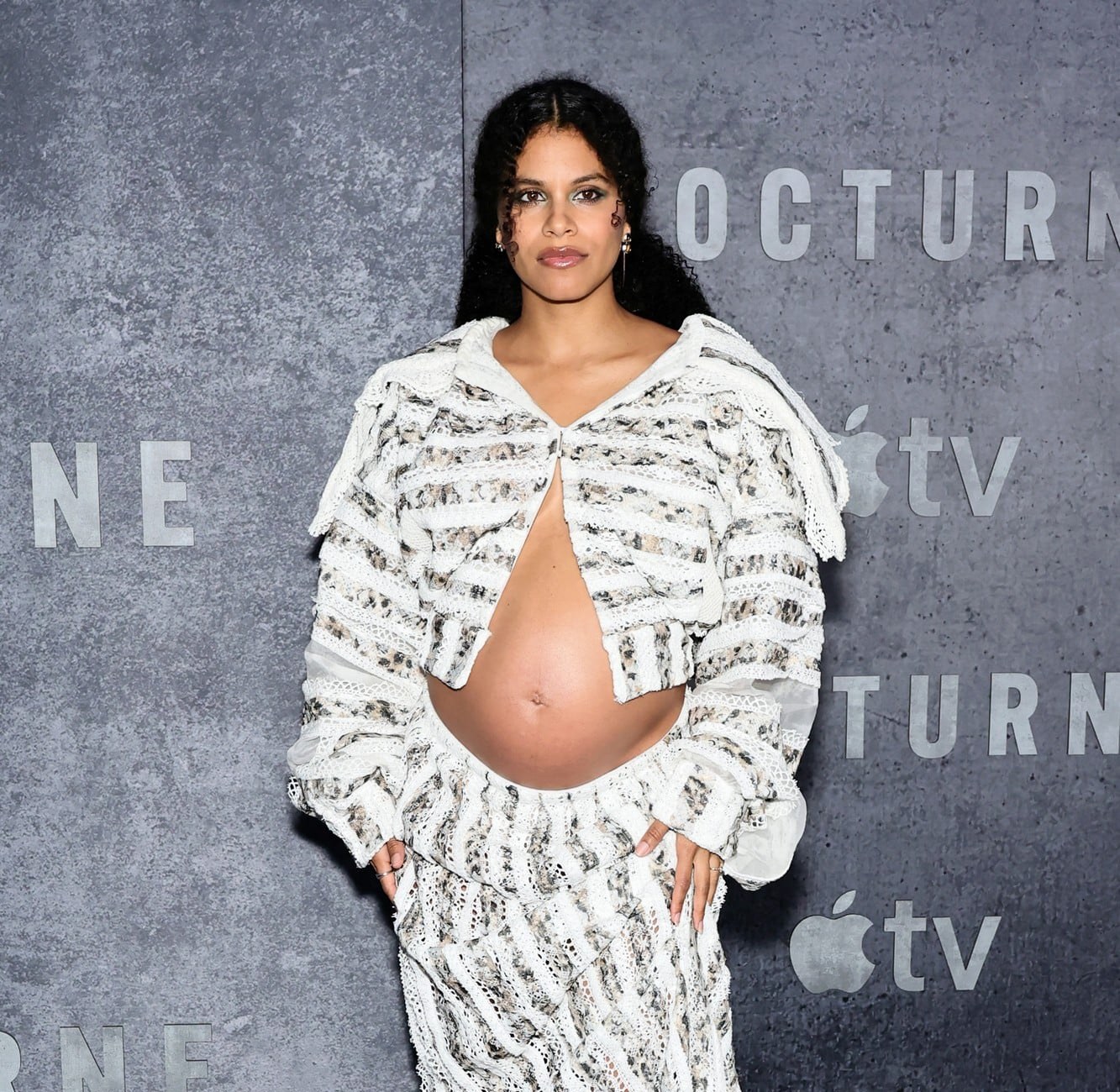 Zazie Beetz debuts her baby bump on the red carpet at the 'Nocturne' premiere in New York, October 20, 2026