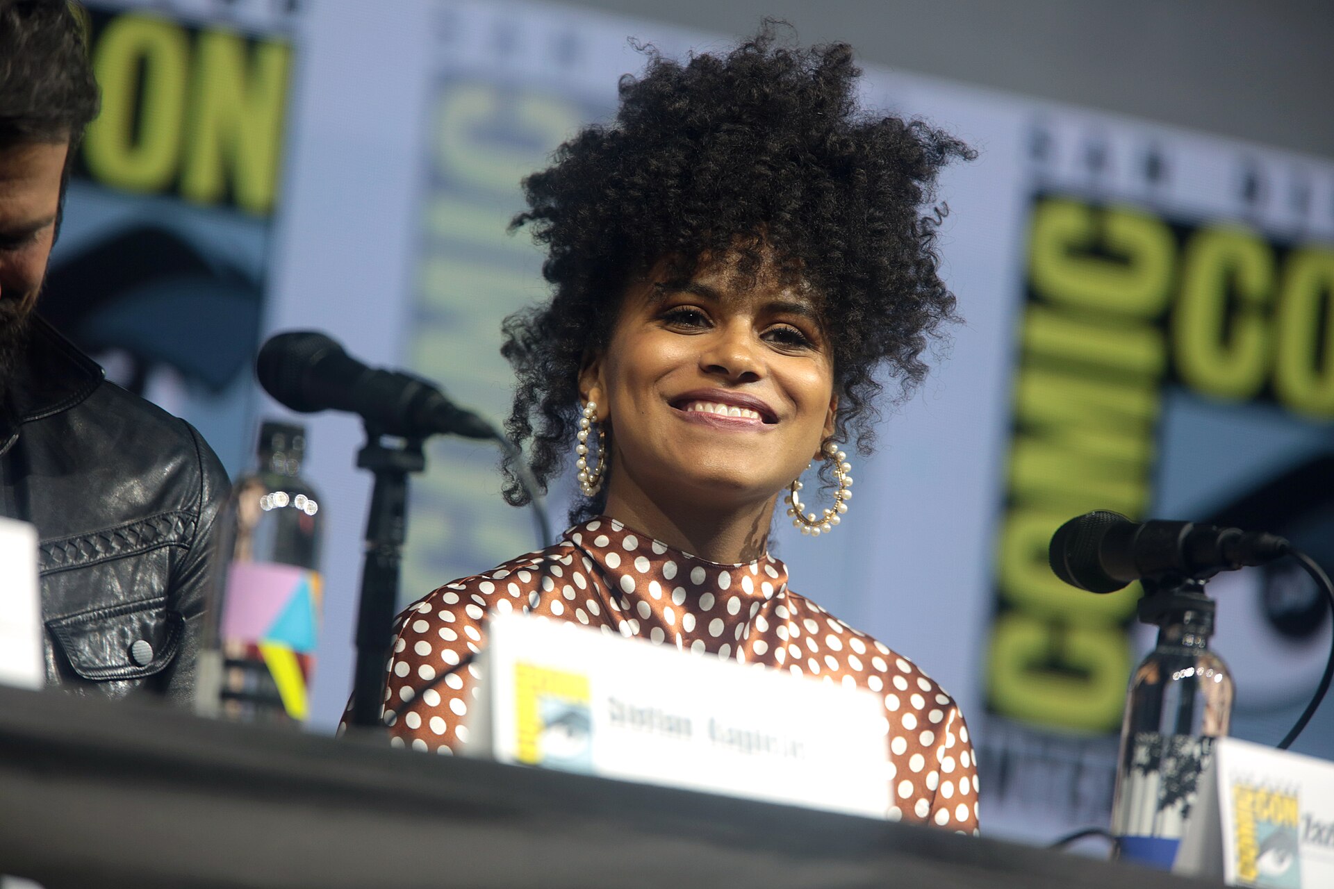 Zazie Beetz photographed at a panel event