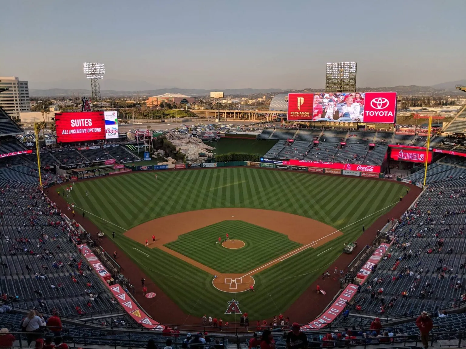 Angel Stadium in Anaheim on a game day