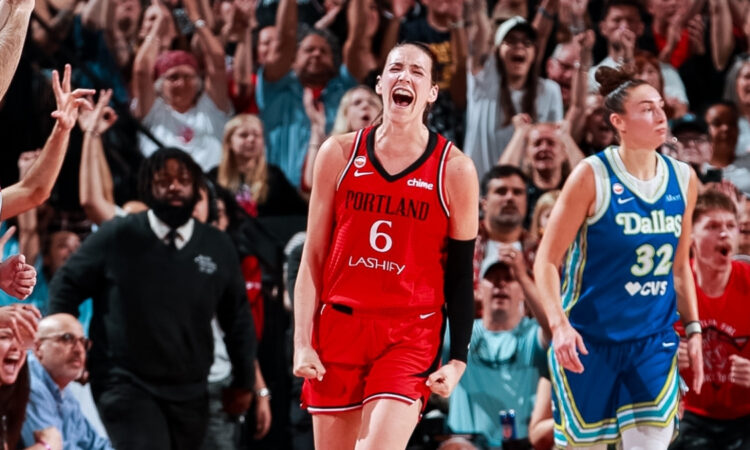 Bridget Carleton in action for the Portland Fire during the 2026 WNBA season